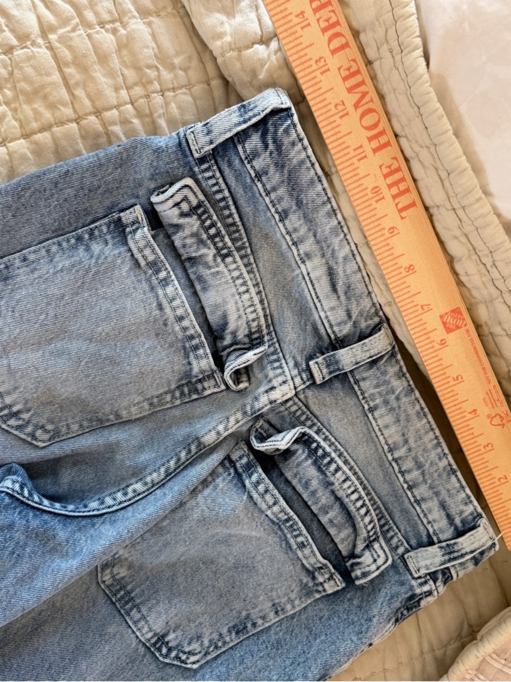 Girls H&M wide leg Light Blue Washed Cargo Jeans - Picture 8 of 10